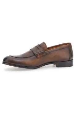 Mocassini marrone vera pelle made in italy Pittarello plus 1051