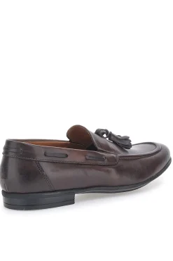 Mocassini Marroni in Pelle Con Nappine Made in Italy PITTARELLO 071