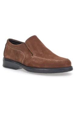 Mocassini marroni in pelle con inserti elastici Pittarello 3