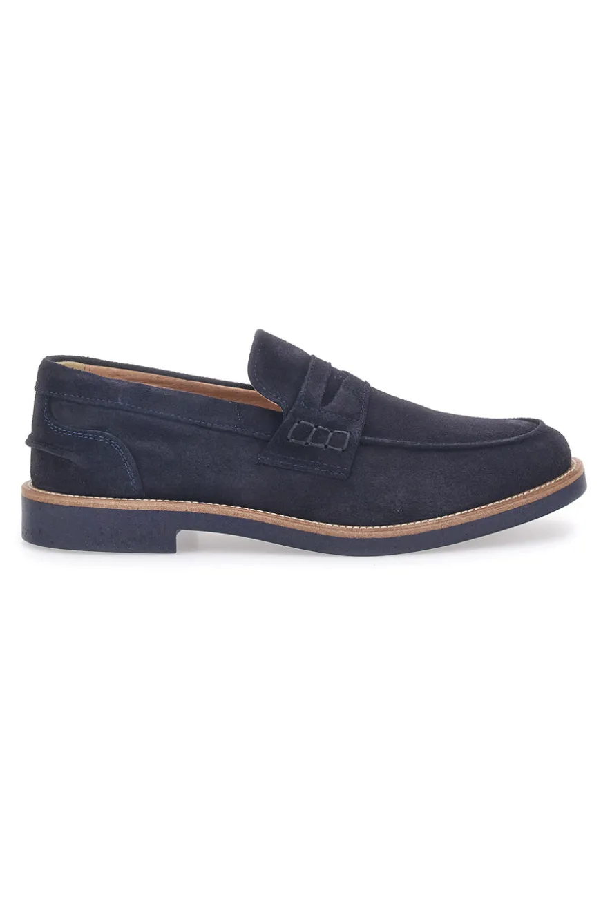 Mocassini Navy In Vera Pelle Scamosciata Pittarello 8027