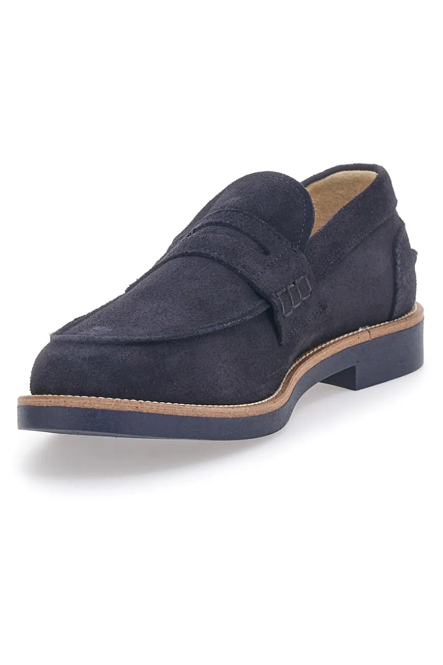 Mocassini Navy In Vera Pelle Scamosciata Pittarello 8027