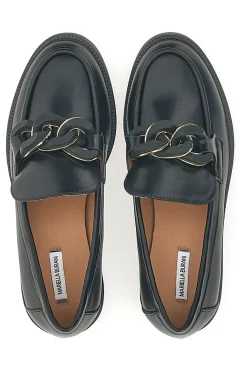 Mocassini Neri con Catena Nera e Oro Mariella Burani 50881678