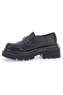 Mocassini Neri Con Platform Betty Flowers 126