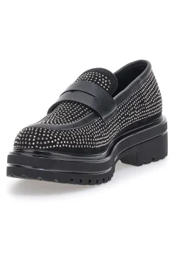 Mocassini Neri Con Strass Cafe' Cost 2311