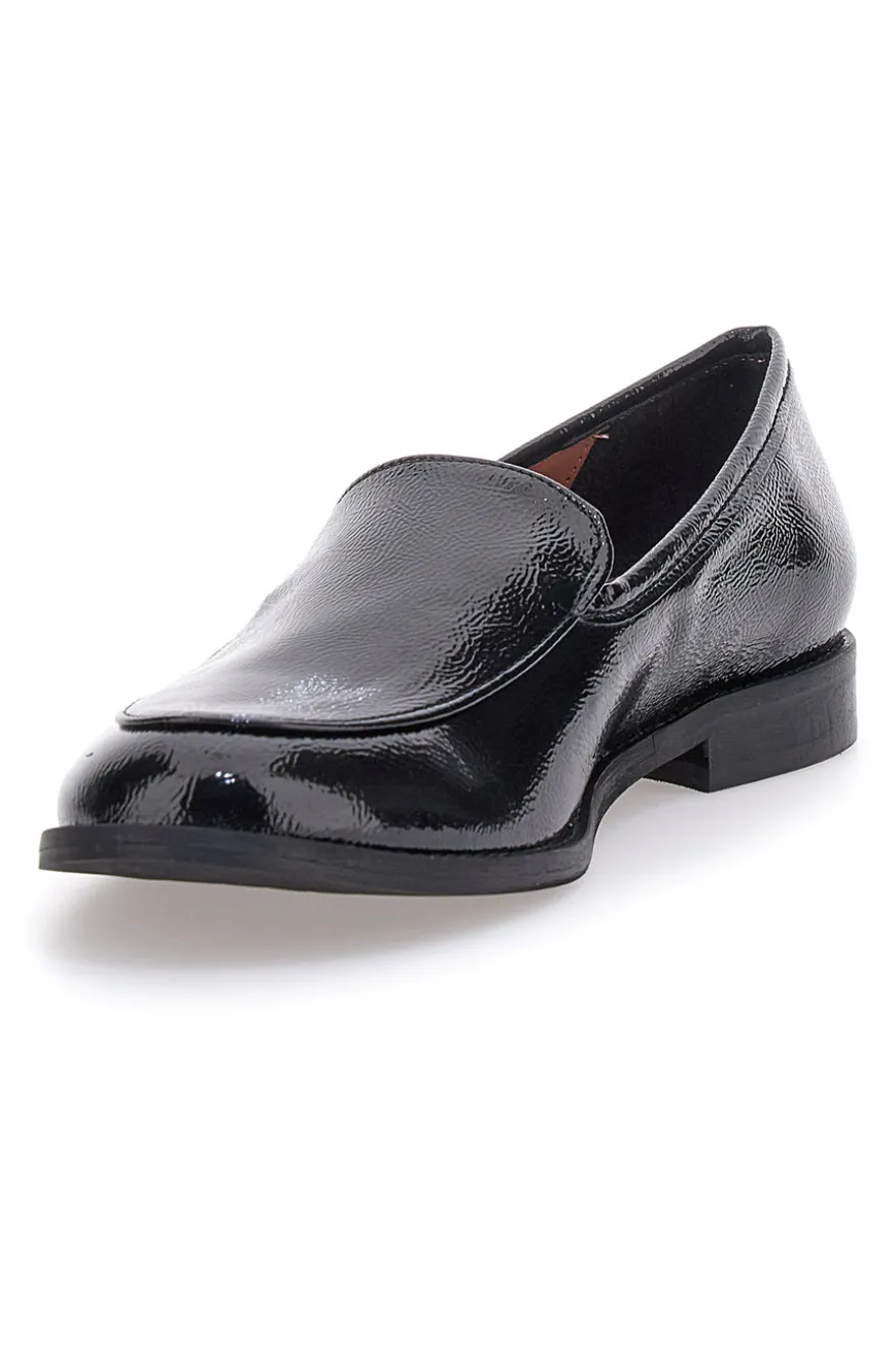 Mocassini neri effetto vernice slip-on Pittarello glam 3659
