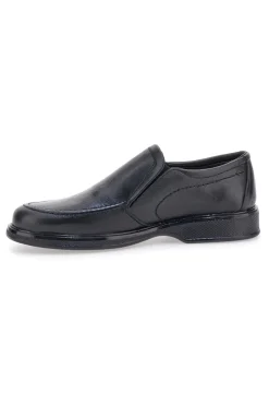 Mocassini neri in pelle con inserti elastici Pittarello 3