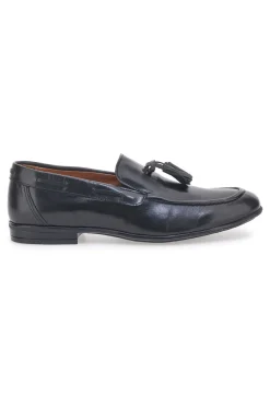 Mocassini Neri in Pelle Con Nappine Made in Italy PITTARELLO 071