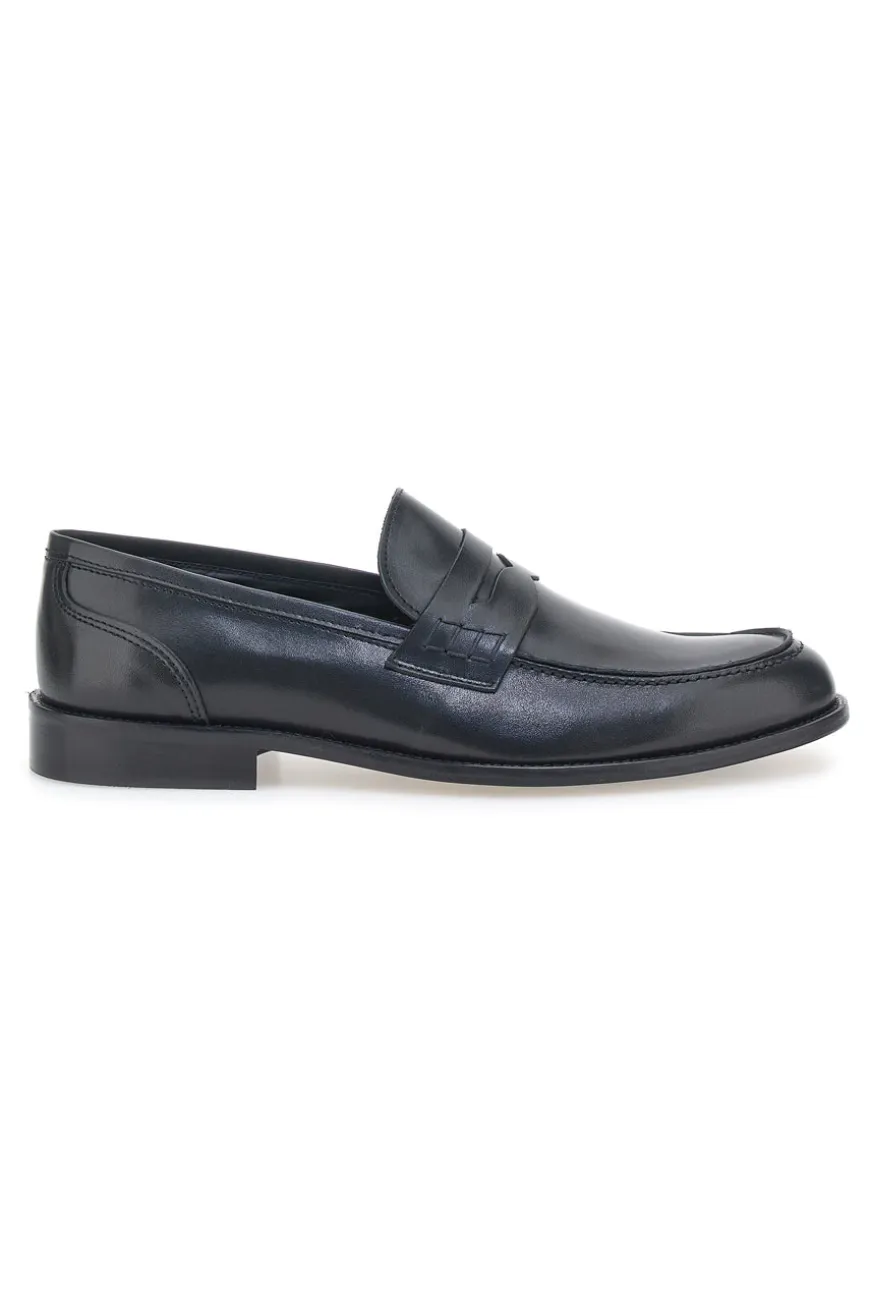 Mocassini Neri In Vera Pelle Made In Italy Pittarello 77109