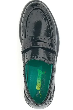 Mocassini neri Vegan effetto lucido ECO BIO J528246