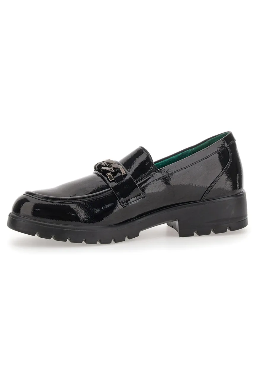 Mocassini neri Vegan effetto lucido ECO BIO J52322B6