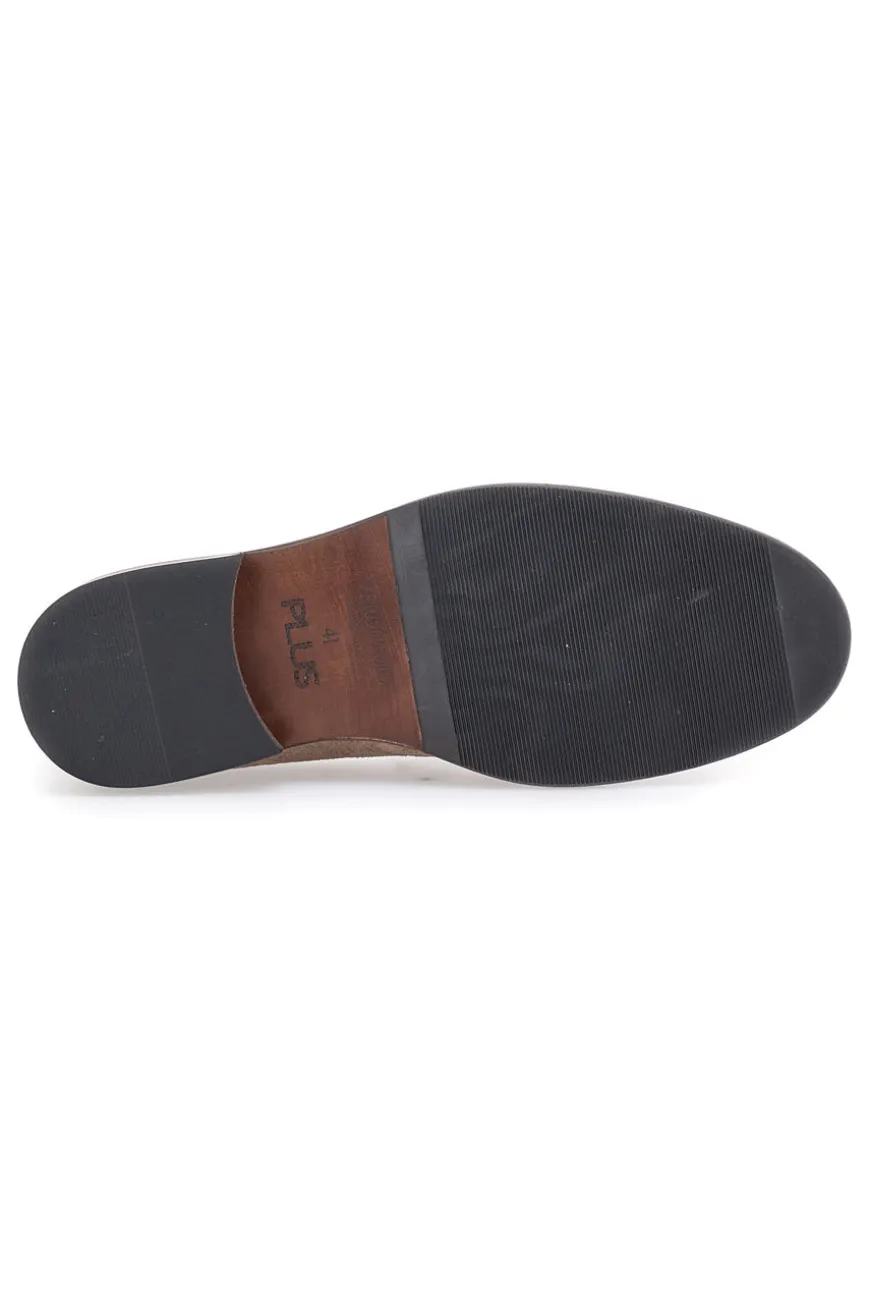 Mocassini Taupe In Vera Pelle Scamosciata Pittarello Plus 66