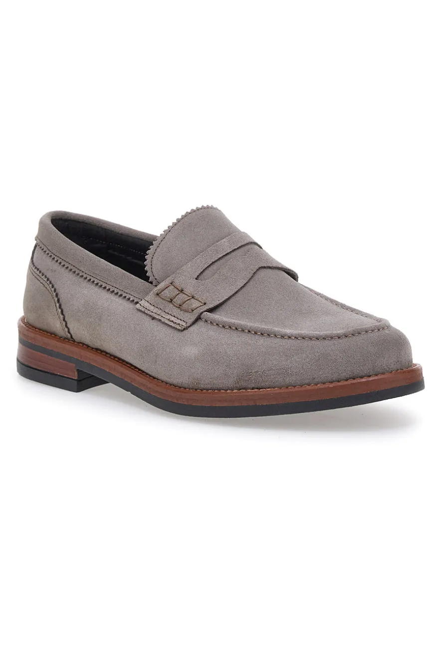 Mocassini tortora con bocca di leone PITTARELLO CLASS 014
