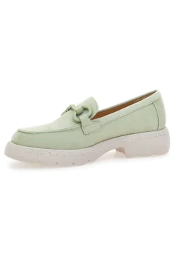 Mocassini Verde Pastello Con Morsetto Le Havre Paris 230052