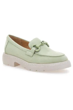 Mocassini Verde Pastello Con Morsetto Le Havre Paris 230052