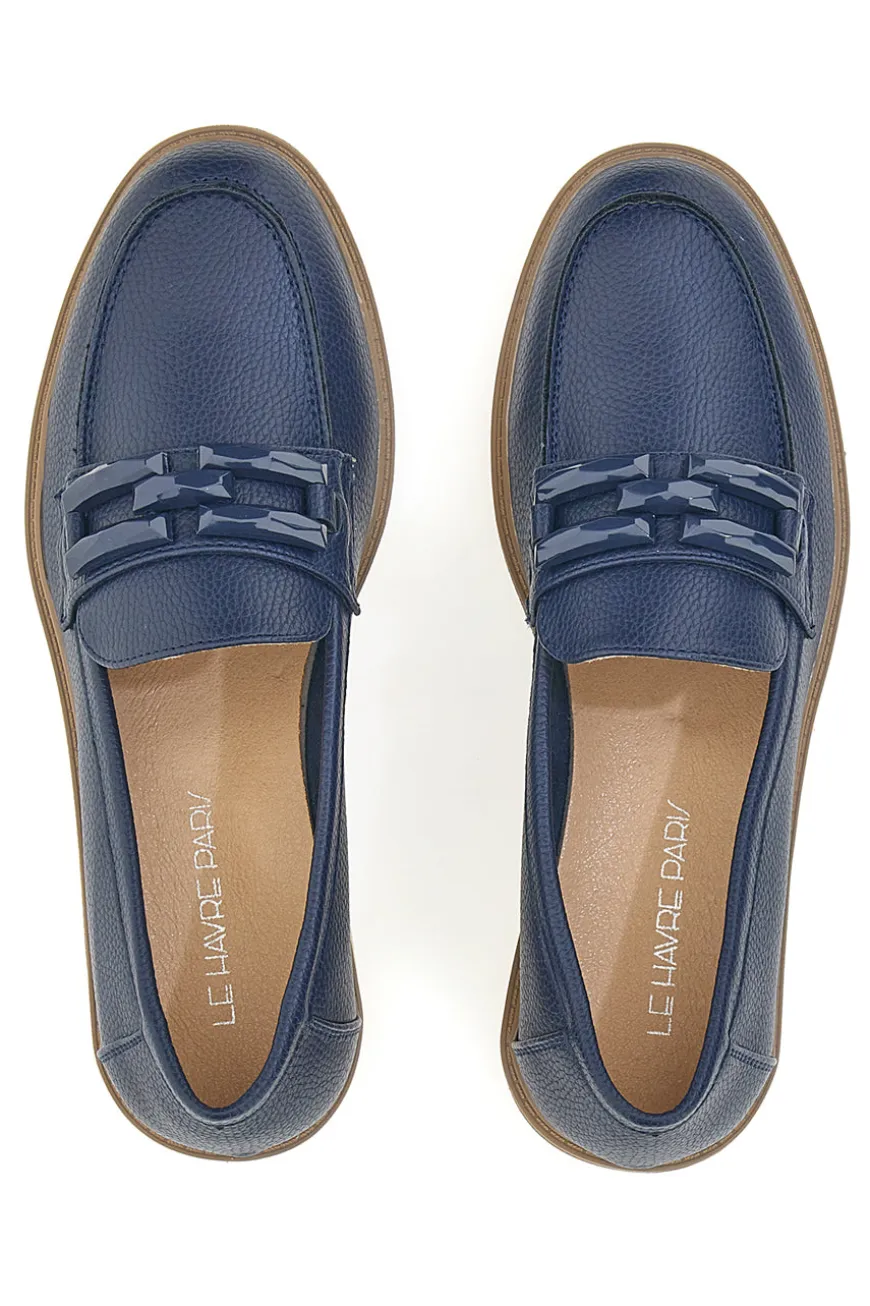 Mocassino Blu con Catenella Le Havre Paris 526818