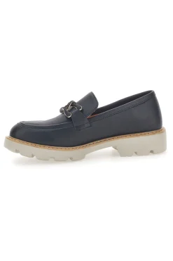 Mocassino Nero con Catenella e Suola Carrarmato Le Havre Paris 602915
