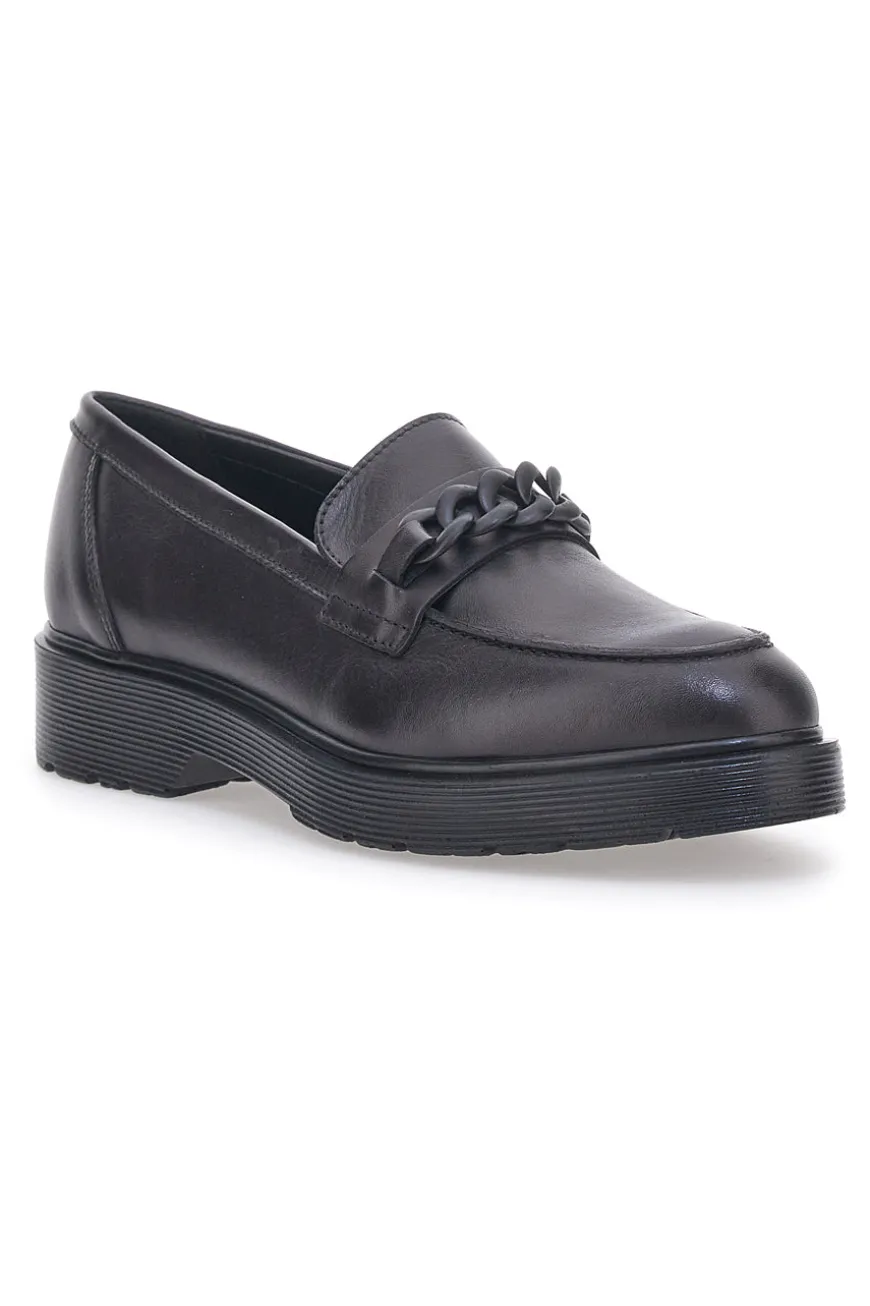 Mocassino Vera Pelle Nero Mio Tempo 243371