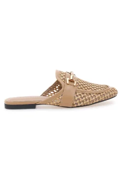 Mule beige con morsetto dorato Le Havre Paris LLY27