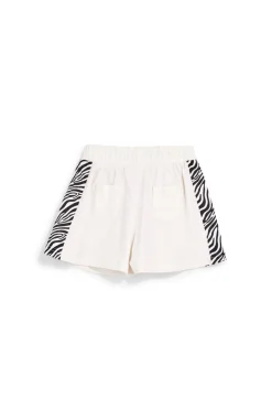 Pantaloncini beige con inserti fantasia zebrata Pitt kids PT-G-SH-9037