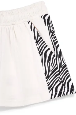 Pantaloncini beige con inserti fantasia zebrata Pitt kids PT-G-SH-9037