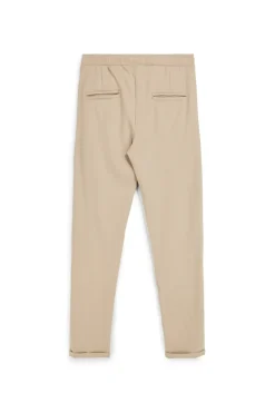 Pantaloni beige tessuto in morbida maglia piqué tasche laterali Pittarello tierra PT-M-T-9077