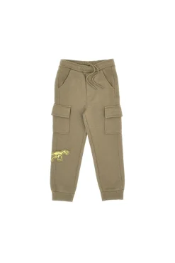 Pantaloni cargo verde militare con patch dinosauro Pitt Kids PT-KP-8002