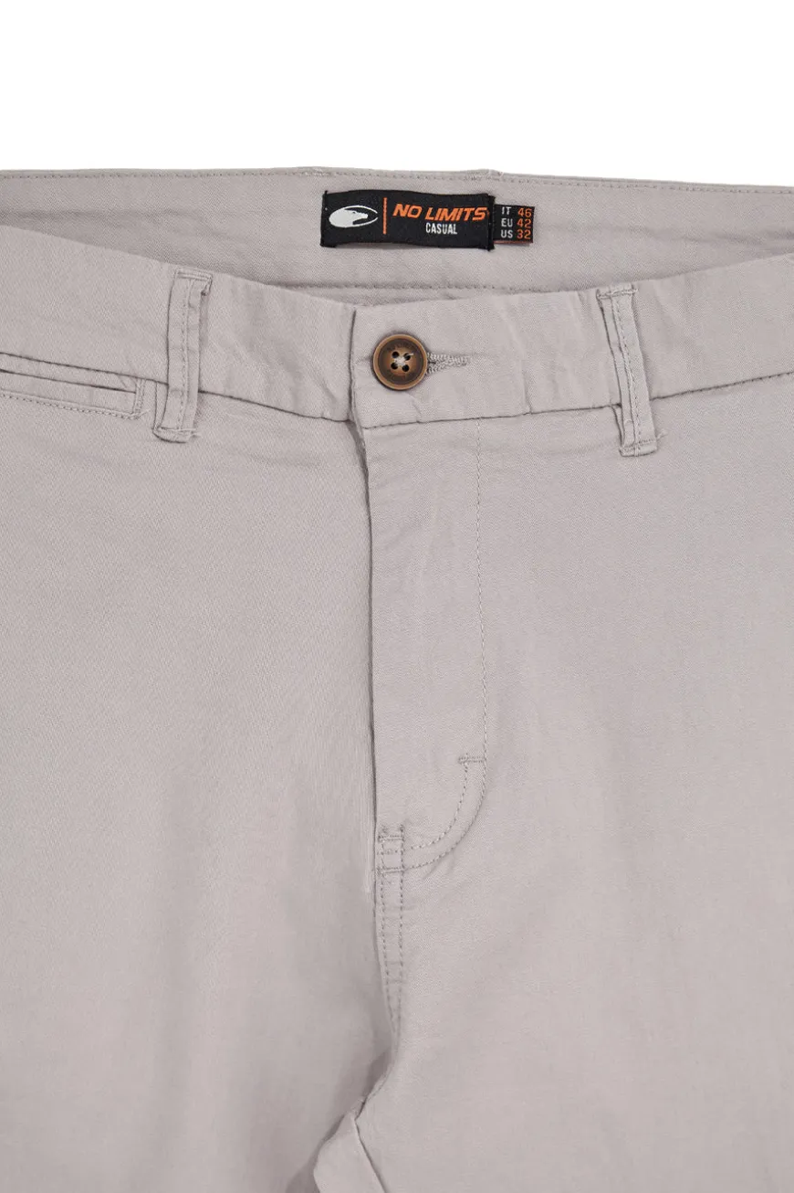 Pantaloni grigio chiaro in cotone No limits MAPW003S24