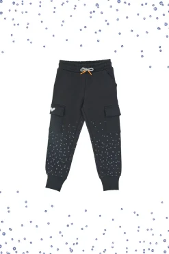 Pantaloni in tuta neri con pois PITT KIDS 6004