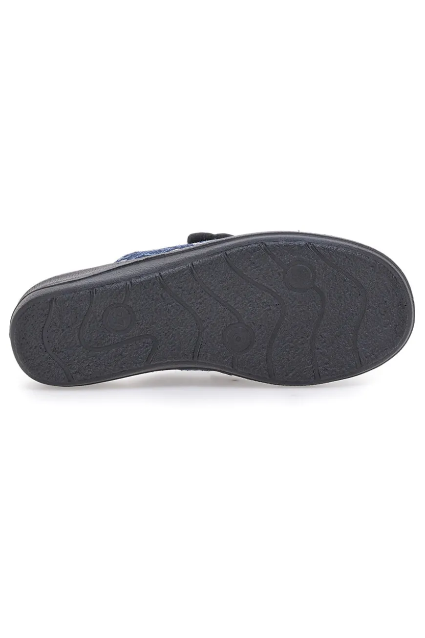Pantofola blu a fantasia floreale con chiusura a strappo e sottopiede anatomico Inblu 15OD