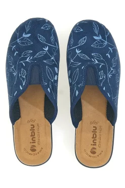 Pantofola blu con fantasia floreale e sottopiede anatomico Inblu 49CF