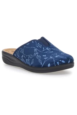 Pantofola blu con fantasia floreale e sottopiede anatomico Inblu 49CF