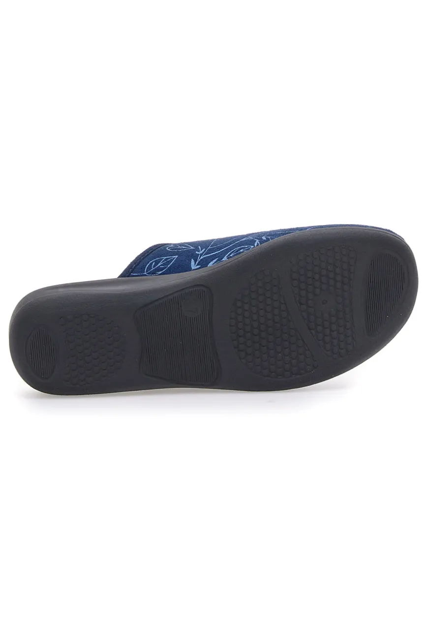 Pantofola blu con fantasia floreale e sottopiede anatomico Inblu 49CF