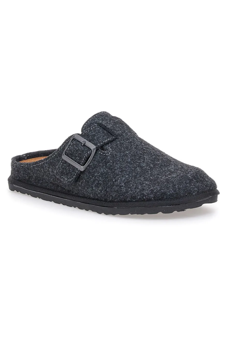 Pantofola grigio scuro in feltro con fibbia regolabile Inblu 24 SI