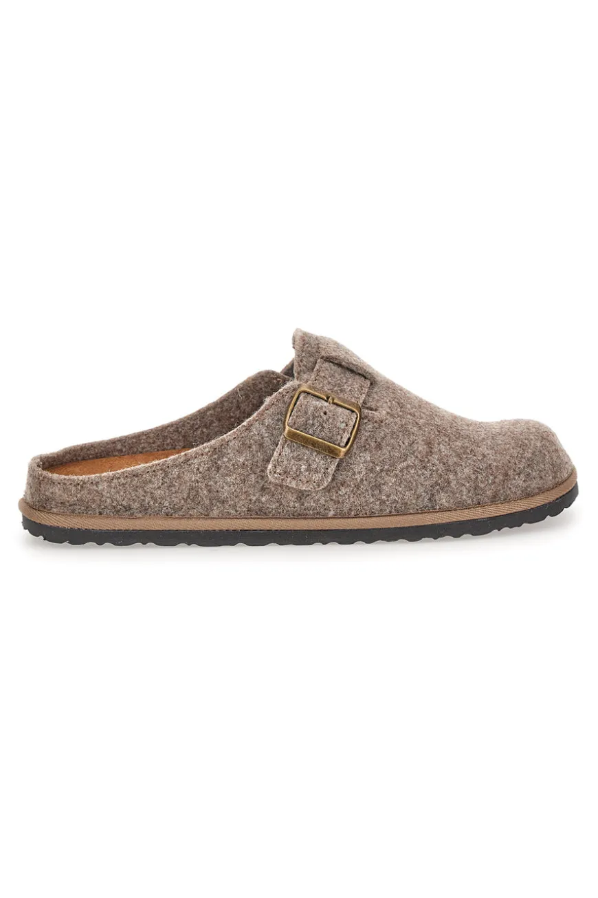 Pantofole beige in feltro con fibbia regolabile Inblu 24 SI