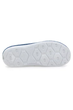 Pantofole Blu in Feltro con Fiorellino in Metallo e Plantare Estraibile Grazie 3001d