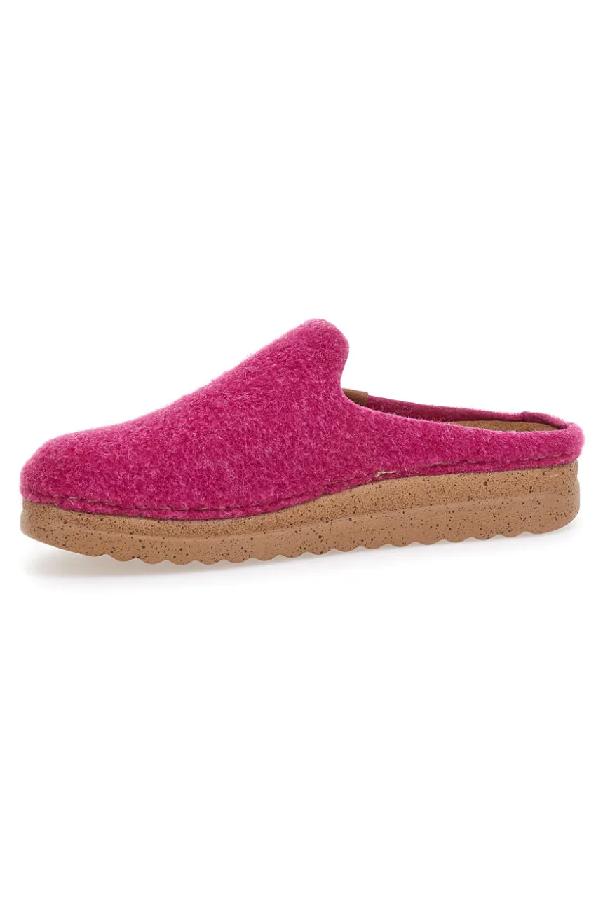 Pantofole fucsia in feltro con suola comfort Plocadi 11902LO
