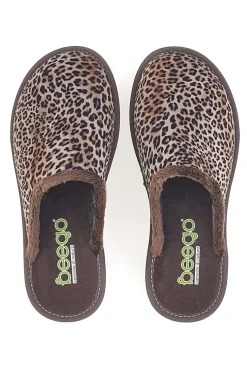 Pantofole marroni Animalier Beego 6332