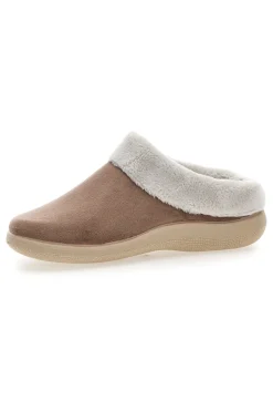 Pantofole marroni con bordo in pelo Dorea SE350