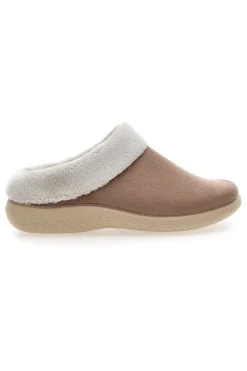 Pantofole marroni con bordo in pelo Dorea SE350