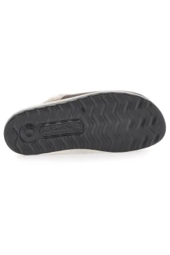 Pantofole marroni con bordo in pelo e suola comfort Fly Flot 90510X20PM