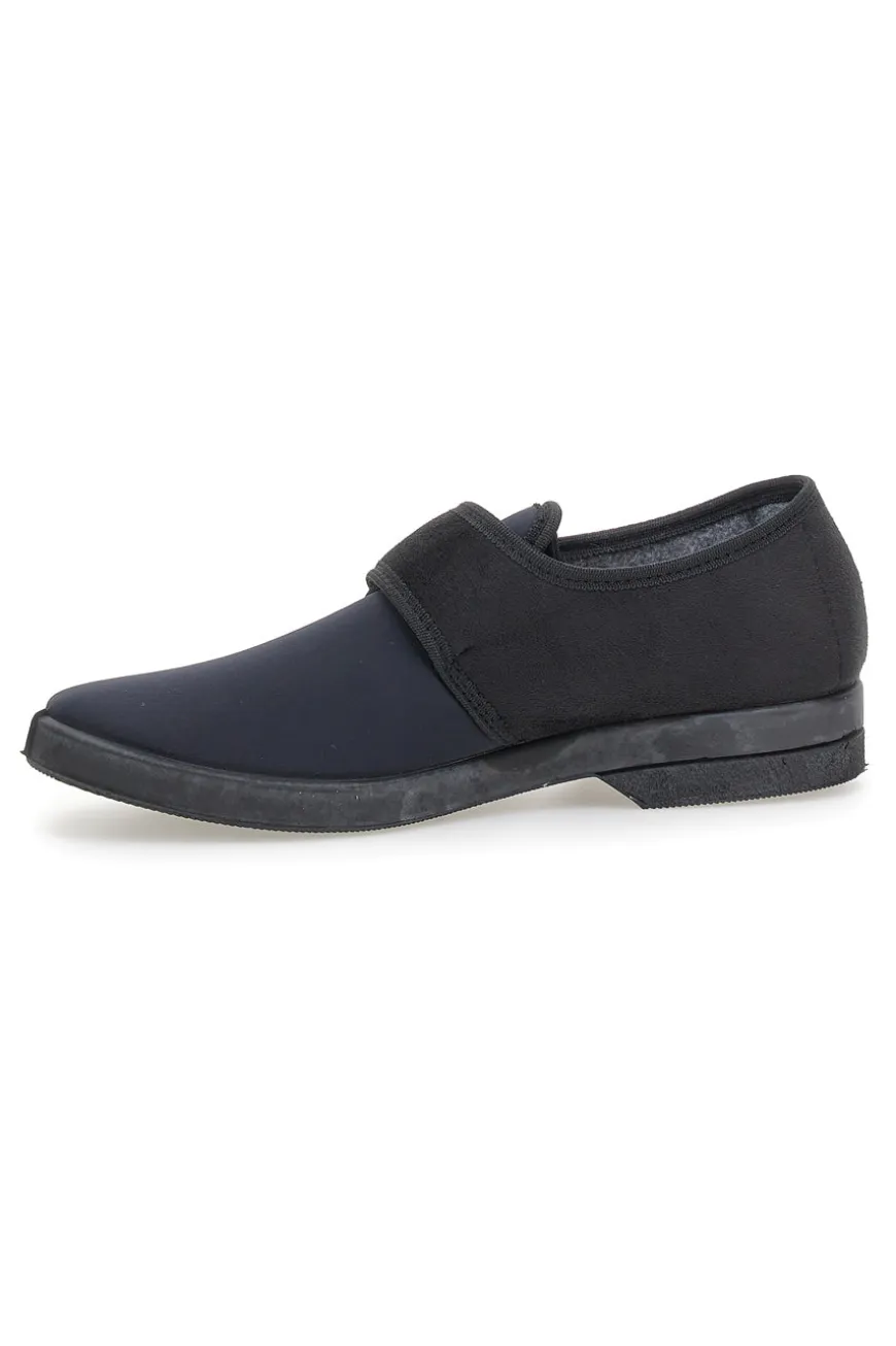 Pantofole nere con chiusura a strappo Antica pantofoleria 58
