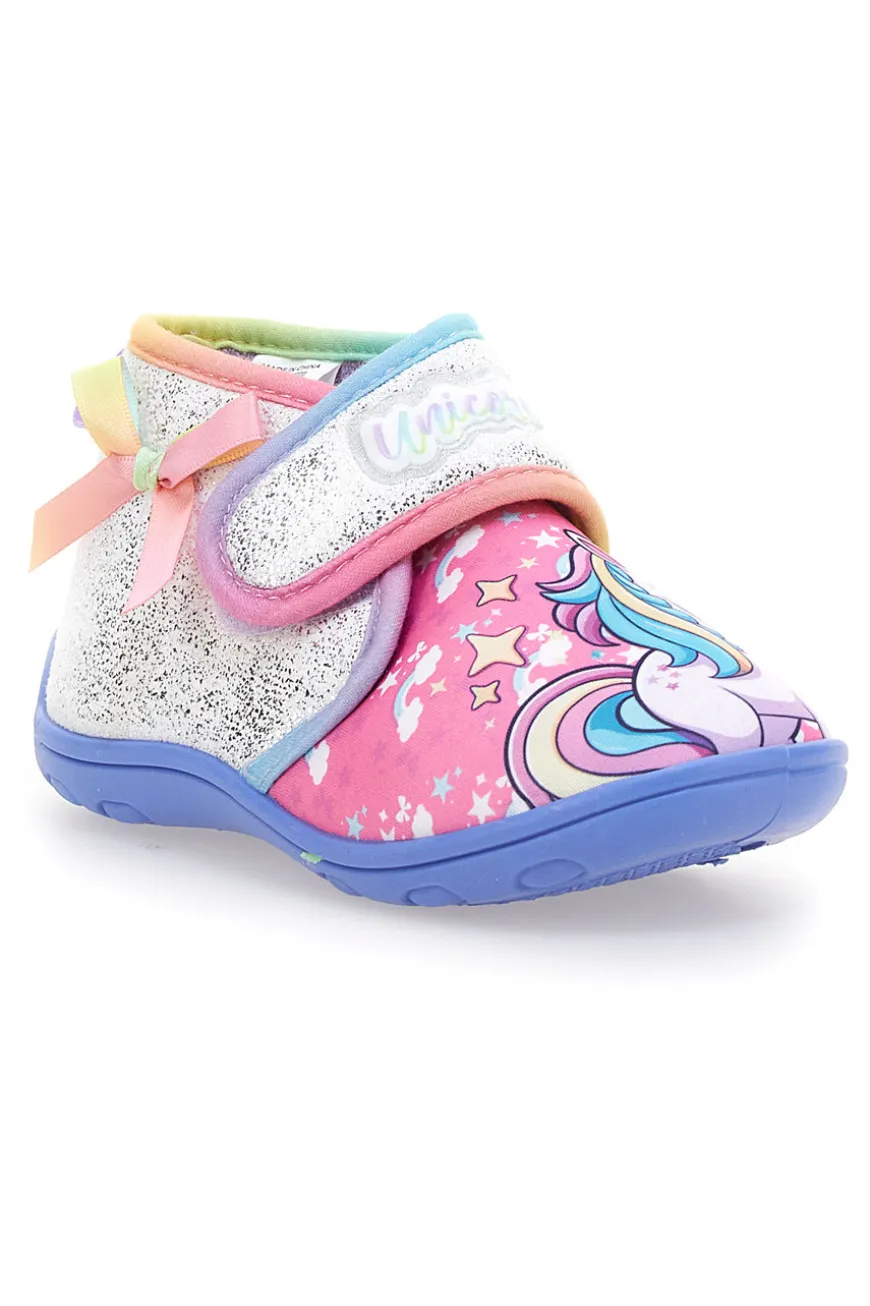 Pantofole Primi passi multicolore con glitter e arcobaleno Unicorn S8010196T