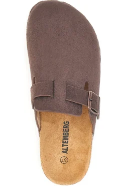 Pantofole sabot marroni con fibbia Altemberg 1105