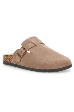 Pantofole sabot tortora con fibbia Altemberg 1105