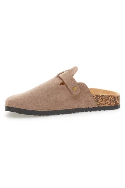 Pantofole sabot tortora con fibbia Altemberg 1105