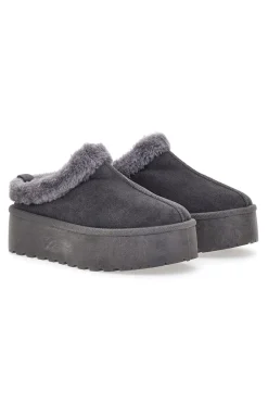 Pantofole Stivaletti con Pelo Grigie Con Platform Pittarello Love 1913