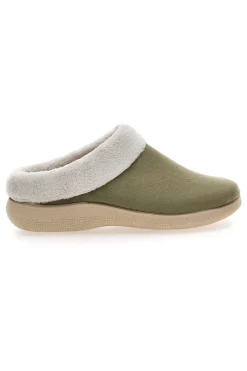 Pantofole verdi con bordo in pelo Dorea SE350