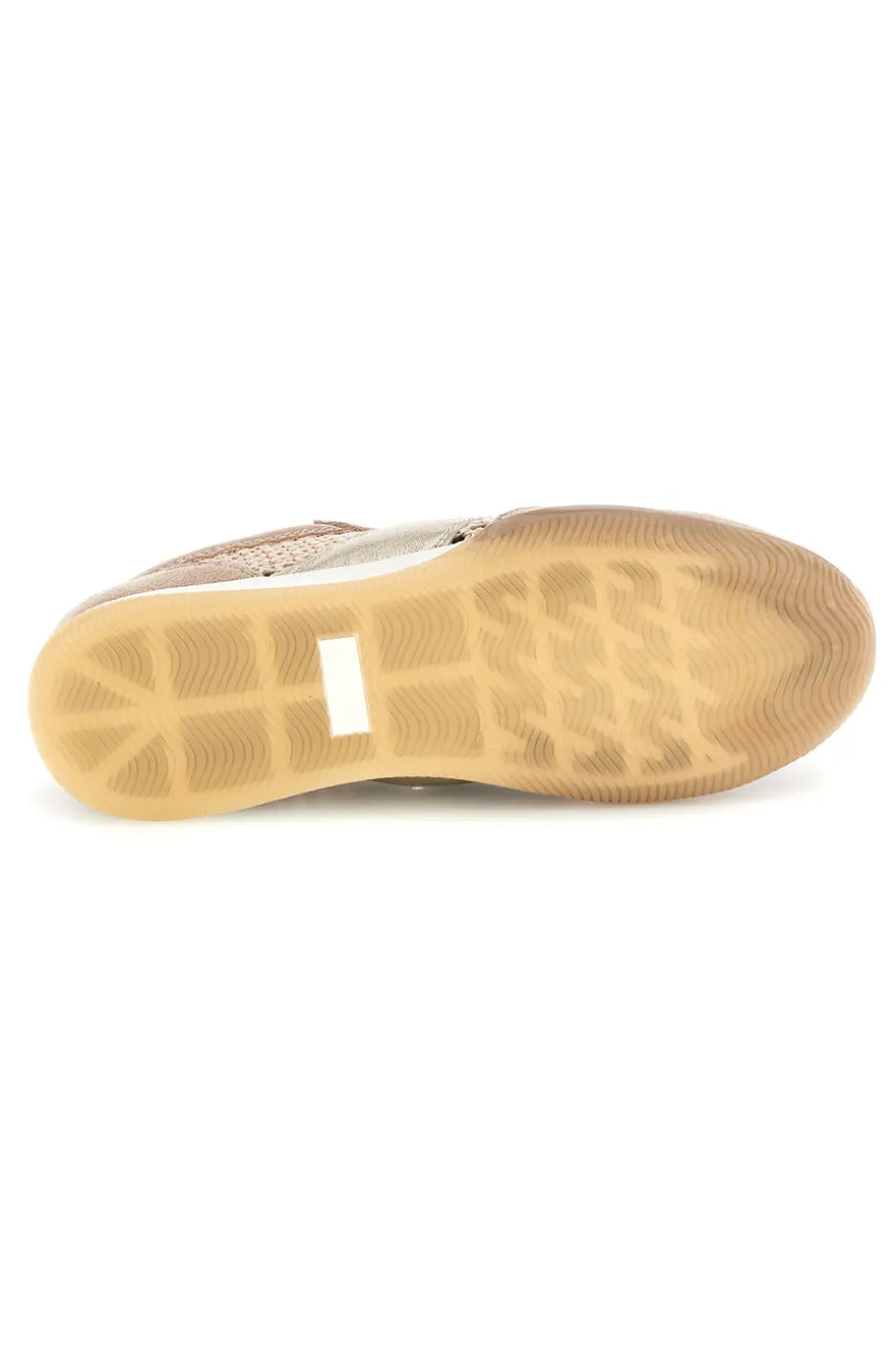 Perforierte Schnürschuhe in Beige mit laminierten Einsätzen Me & me TW26S5813803