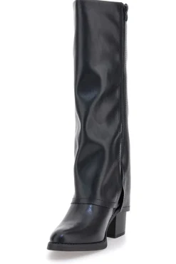 Pittarello Capsule BT24186024A schwarze Stiefel mit mittelhohem Absatz und quadratischer Zehenpartie