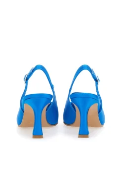 Pittarello Couture 148 Slingback-Pumps aus türkisfarbenem Satin